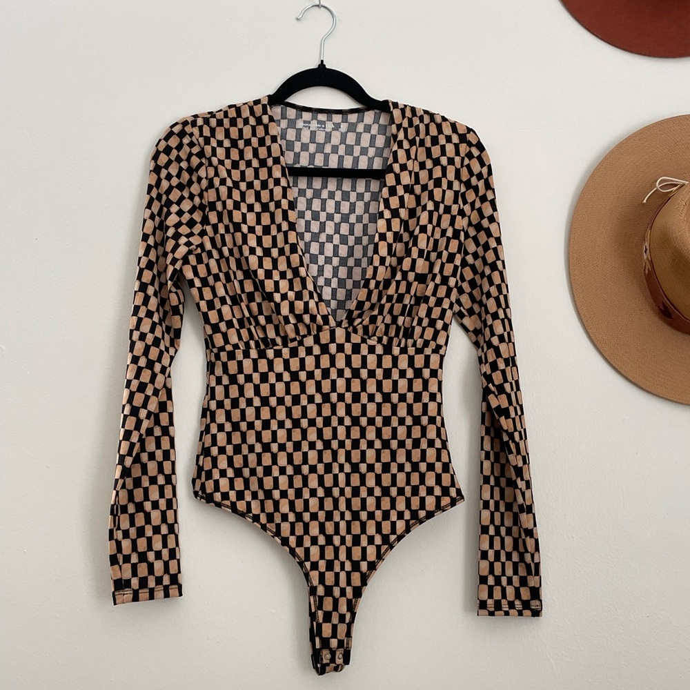 Abercrombie & Fitch | Checkered Bodysuit | Soft A&F Collection | Size M
